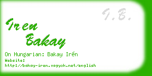 iren bakay business card